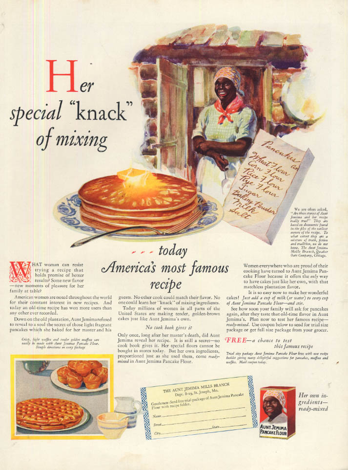 Her special knack of mixing: Aunt Jemima Pancake Flour ad 1927 WHC