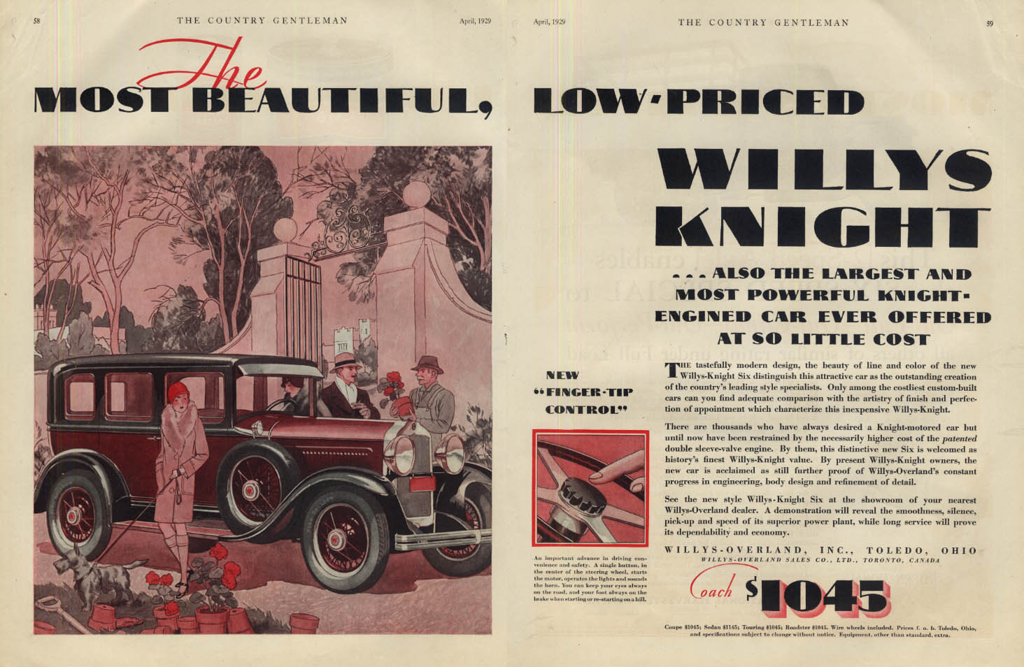 The Most Beautiful Low-Price Willys-Knight ad 1929 CG