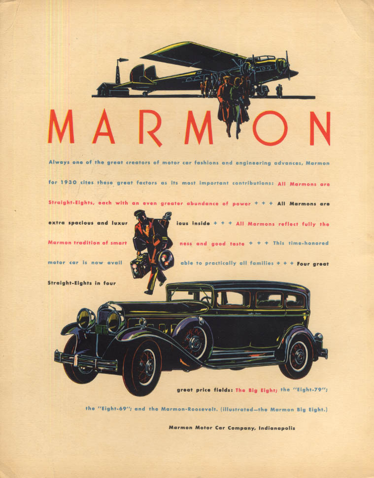 One of the great creators of motor car fashion Marmon Big Eight ad 1930 ...