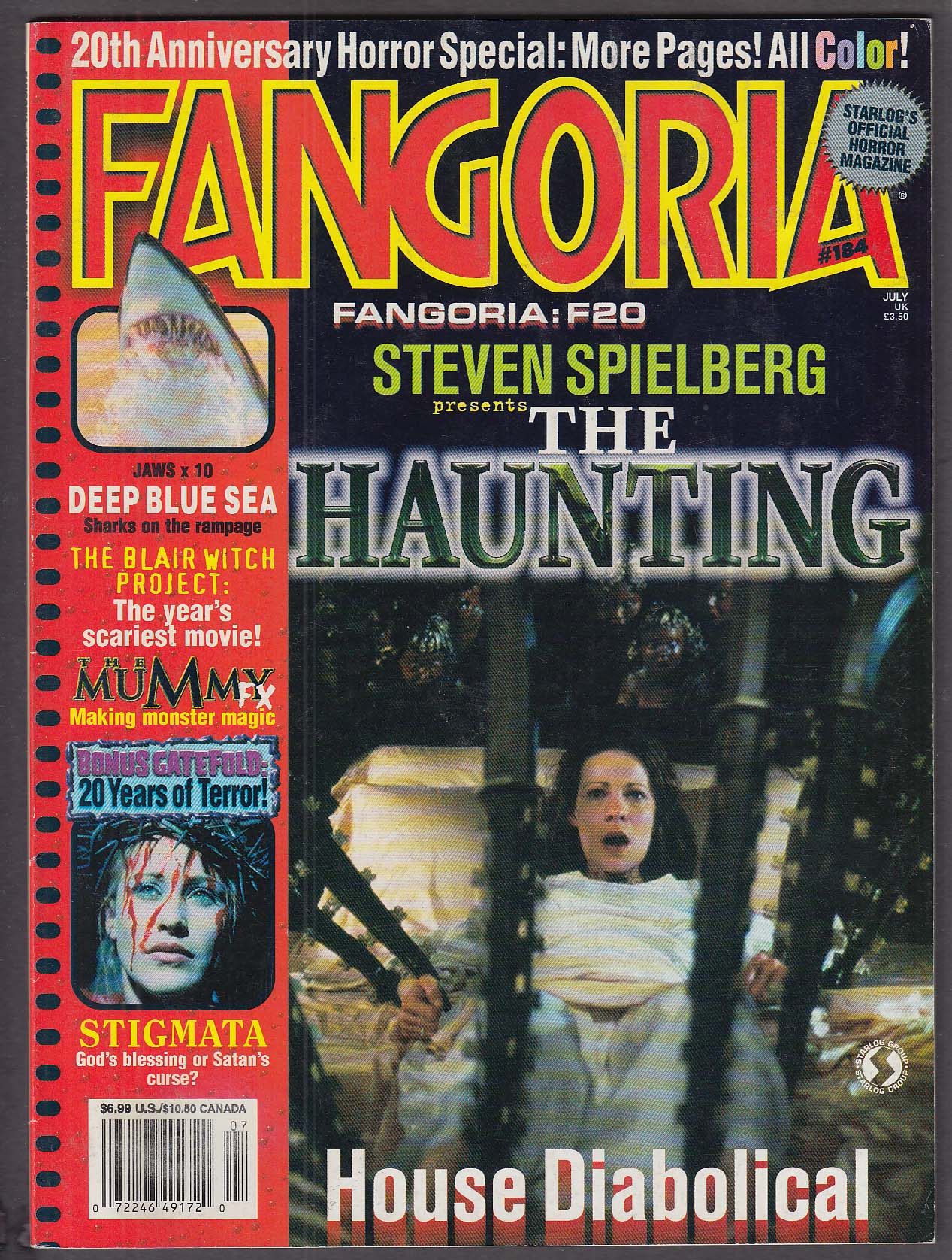 FANGORIA #184 Haunting The Mummy Stigmata Deep Blue Sea 7 1999