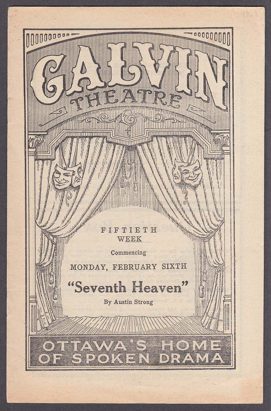 7th Heaven Galvin Theatre Ottawa program 1928