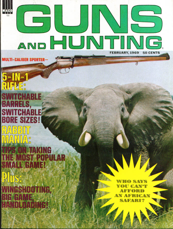 GUNS & HUNTING 5 caliber Mauser Ithaca 22 African Safari ++ 2 1969