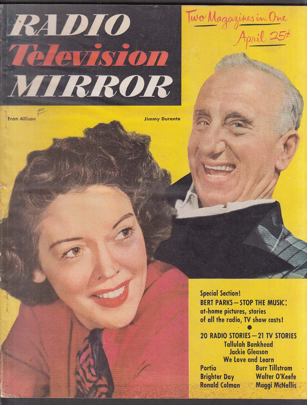 RADIO TV MIRROR Jimmy Durante Kukla Fran Parks Tallulah 4 1951