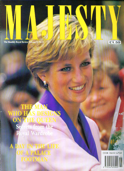 MAJESTY Vol 11 #11 Princess Diana Palace Footman 11 1990