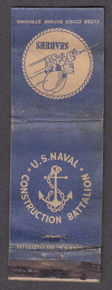 Seabees US Naval Construction Battalion matchcover