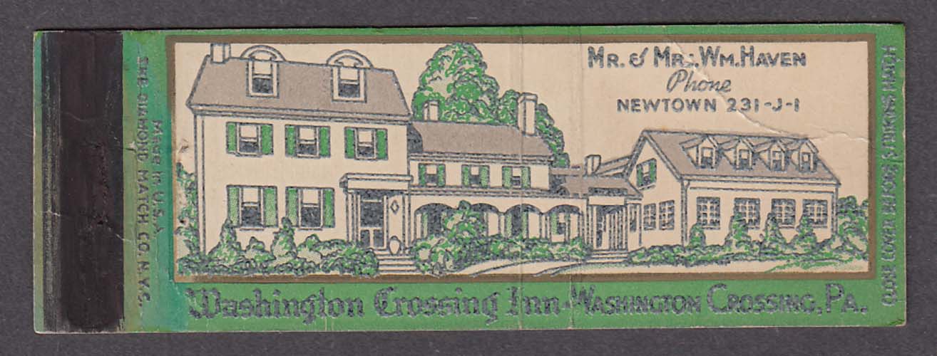 Washington Crossing Inn Washington Crossing PA matchcover