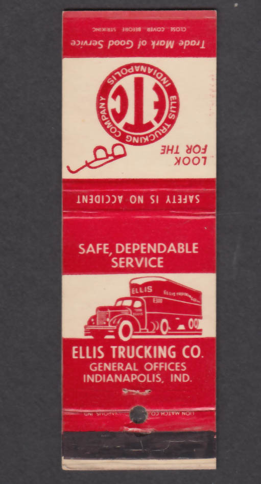 Ellis Trucking Co General Offices Indianapolis IN matchcover