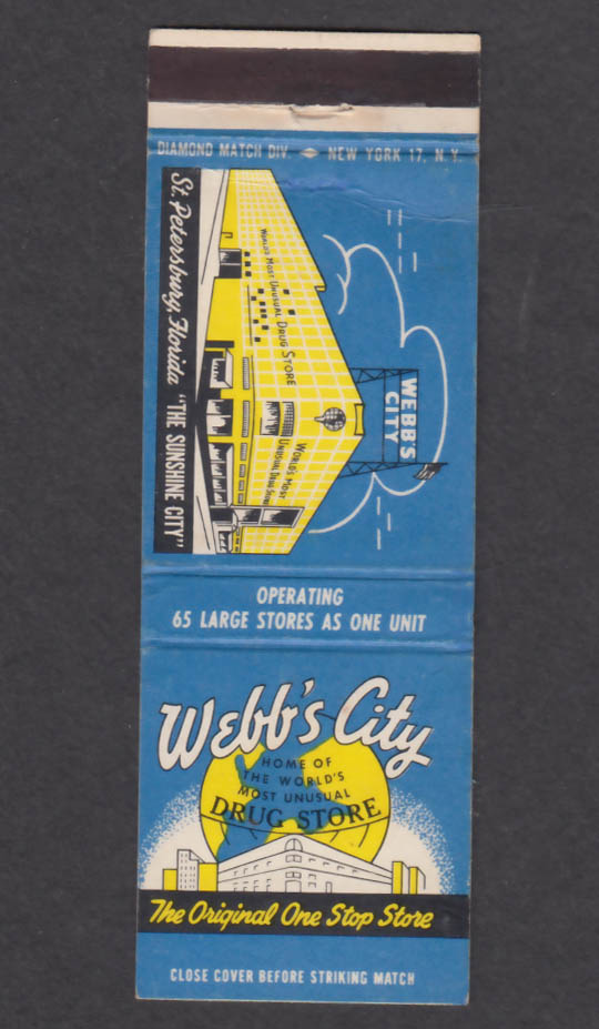 Webb's City Drug Store St Petersburg FL matchcover