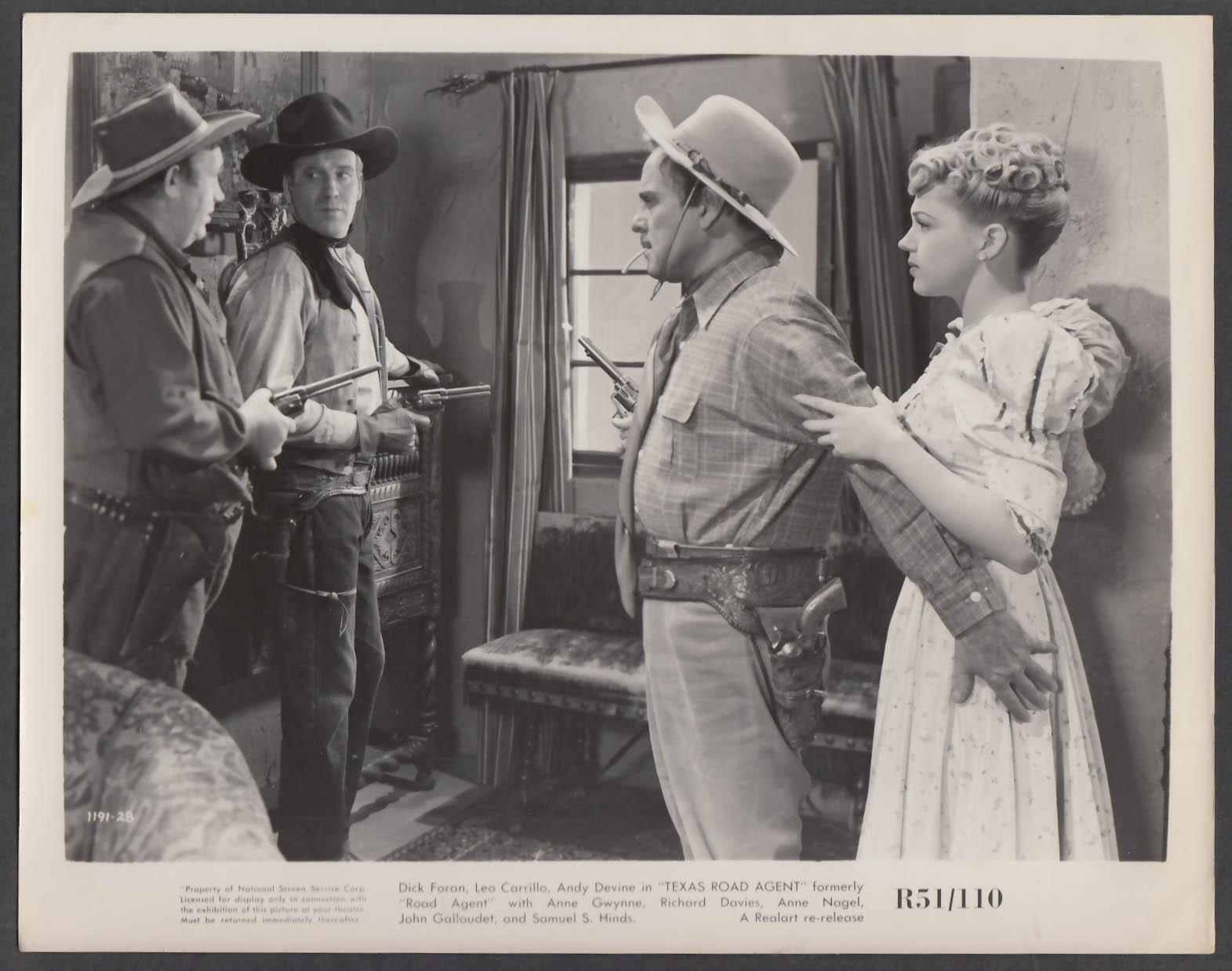 Andy Devine Dick Foran Leo Carrillo Anne Gwynne Texas Road Agent 8x10 ...