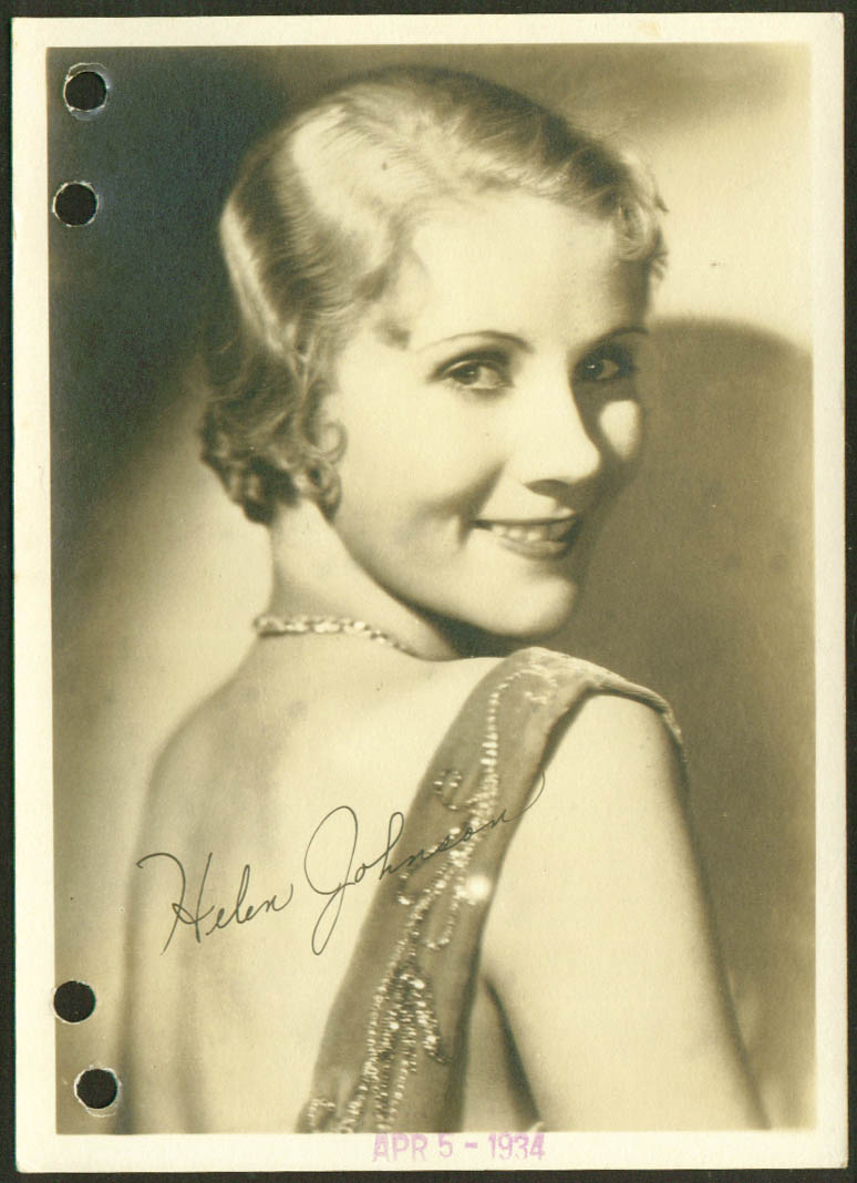 Helen Johnson film actress 1930s 5x7