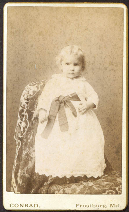 Blonde girl stands on chair CDV Conrad Frostburg MD