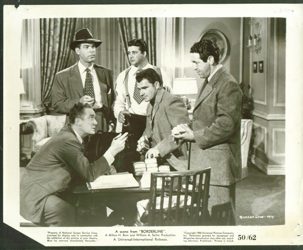 Fred MacMurray & Mexican baddies Borderline 8x10 1950