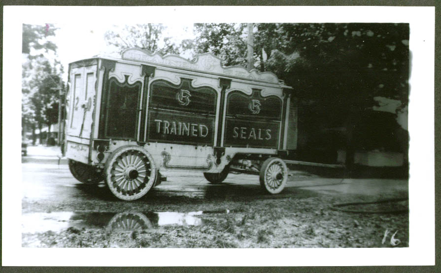 Trained Seals Wagon Cole Bros Circus backlot 1936