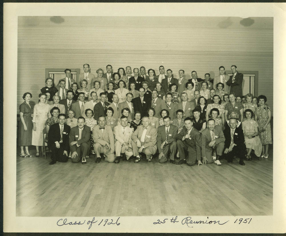 Gardner High School Class of 1926 25th Reunion photo 1951 MA