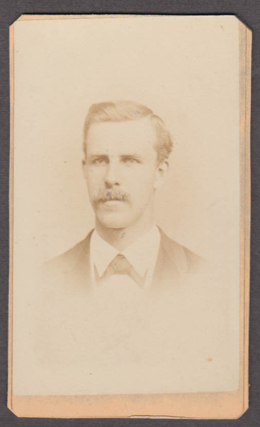 Ed Norman in mustache stdio portrait CDV by Cowell's New Haven CT