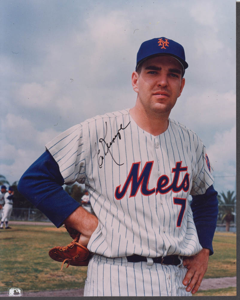 AUTOGRAPHED color 8x10 New York Mets Ed Kranepool signed ca 1980s