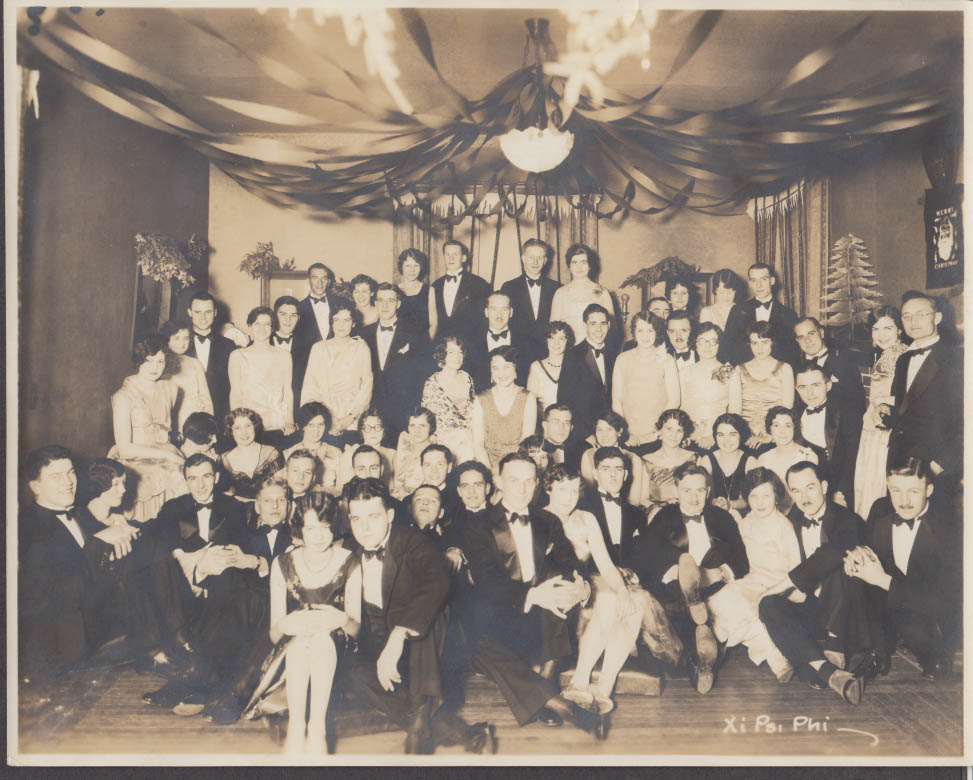 Xi Psi Phi Dental Fraternity Christmas Party group 8x10 photo ca 1930s