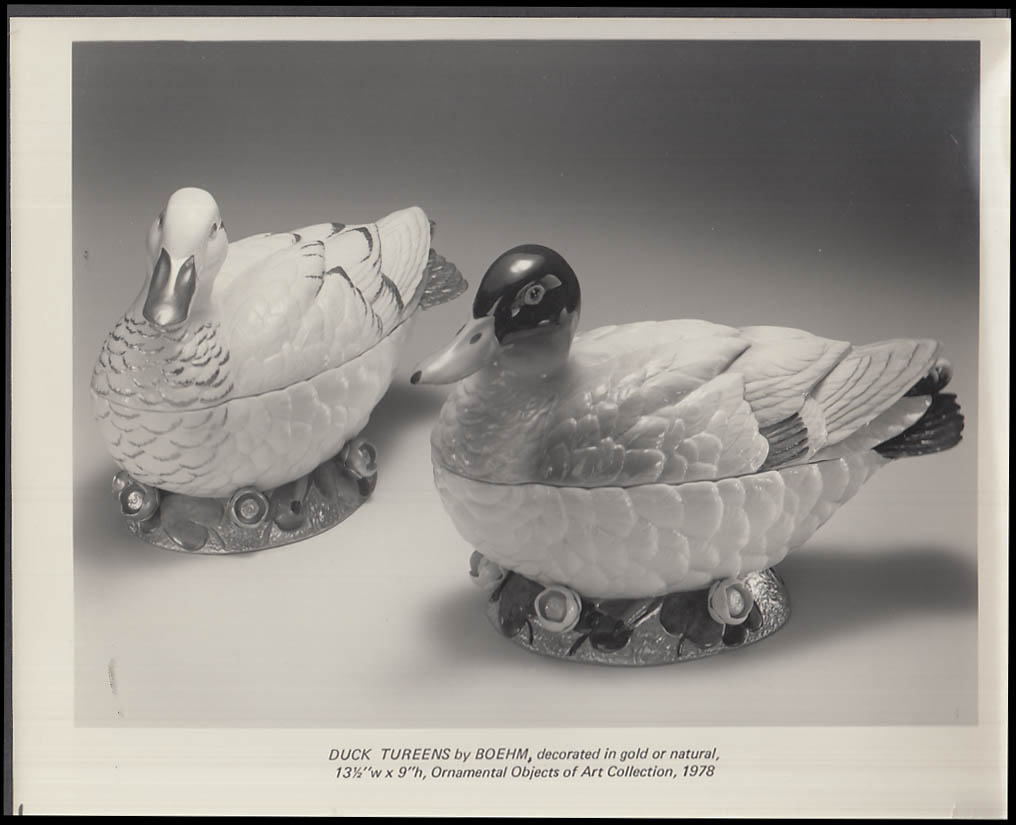 Boehm PUBLICITY photograph Duck Tureens 1978