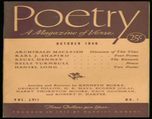 POETRY Archibald Macleish Karl Shapiro Reuel Denney Bele Turnbull ++ 10 ...