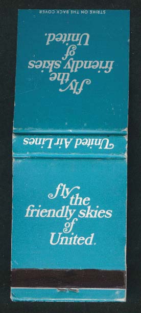 Fly the friendly skies of United Airlines matchbook