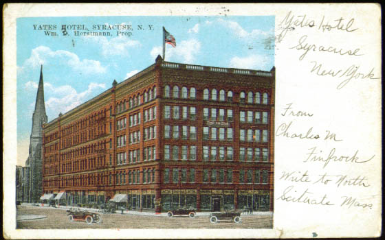 Yates Hotel Syracuse NY postcard 1922