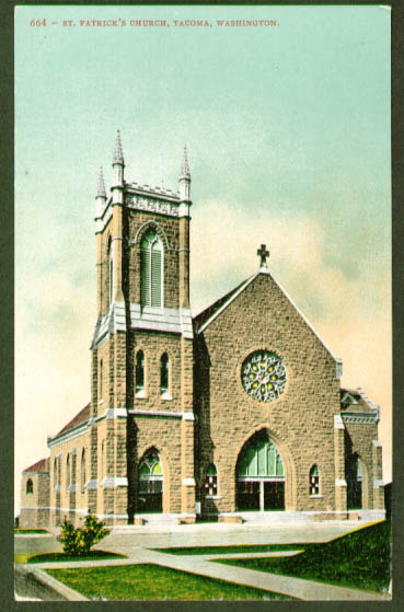 St Patrick's Church Tacoma WA postcard 1910s