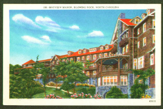 Mayview Manor Blowing Rock NC postcard 1940s