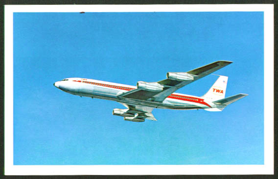 TWA StarStream Boeing 707 postcard 1960s