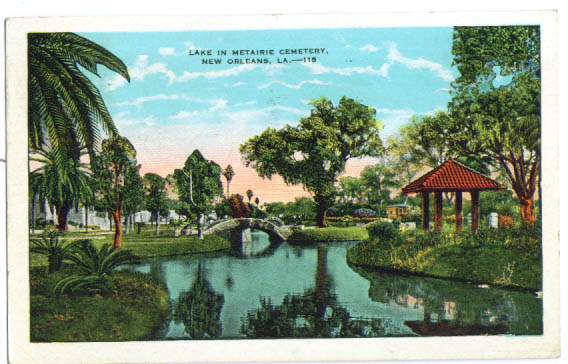 Metairie Cemetery Lake New Orleans postcard