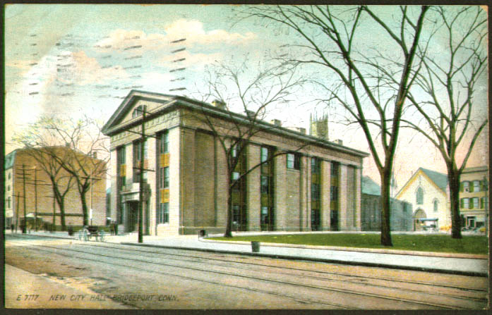 New City Hall Bridgeport CT postcard 1908