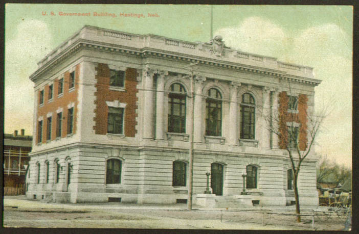 U S Government Building Hastings NE postcard 1908