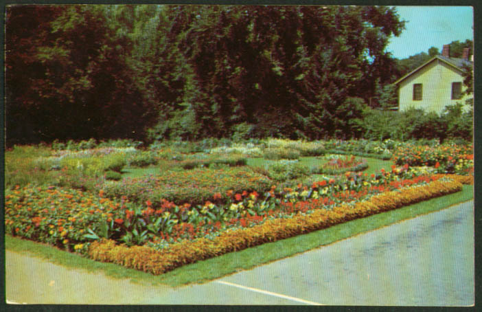 Flower Gardens Elizabeth Park Hartford CT postcard 1950s