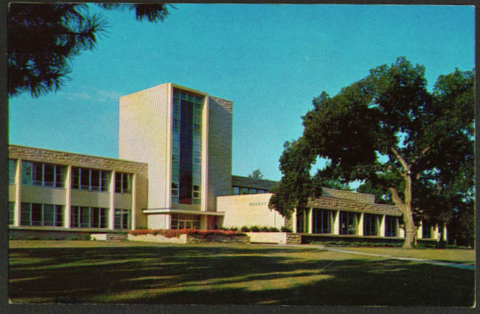 Morgan Hall Washburn University Topeka KS postcard 1950s