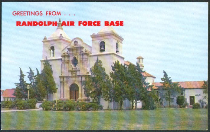 The Chapel Randolph Air Force Base TX postcard 1950s