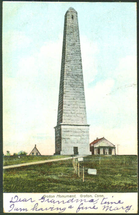 Groton Monument at Groton CT undivided back postcard 1906