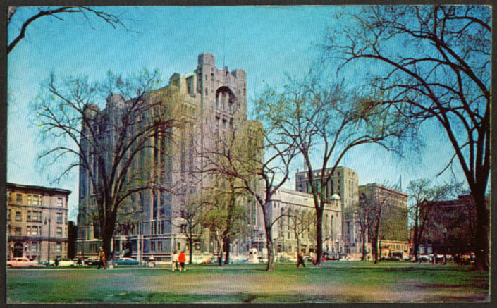 Masonic Temple at Detroit MI postcard 1958