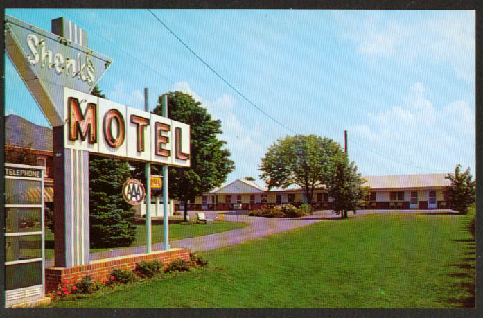 Shenk's Motel US 322 Hershey PA postcard 1950s