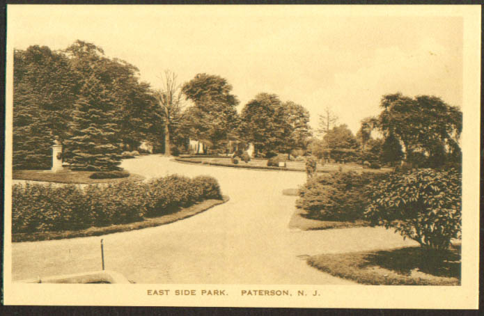 View in East Side Park Paterson NJ postcard 1920