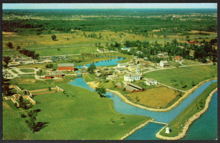 Air vue Upper Canada Village Morrisburg ON postcard 1950s