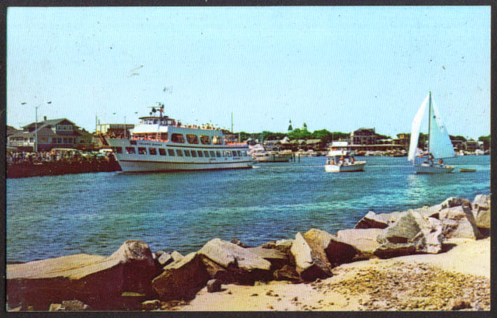 Island Queen Ferry Oak Bluffs MA postcard 1970s