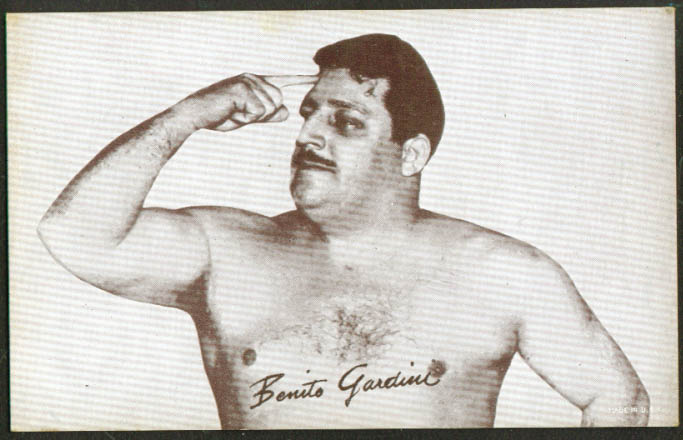 Wrestler Benito Gardini arcade card 1950s