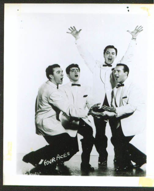 Pop singing group The Four Aces fan club photo 1950s