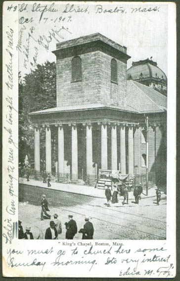 King's Chapel Boston MA postcard 1907