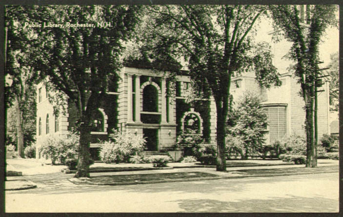 The Public Library at Rochester NH postcard 1930s