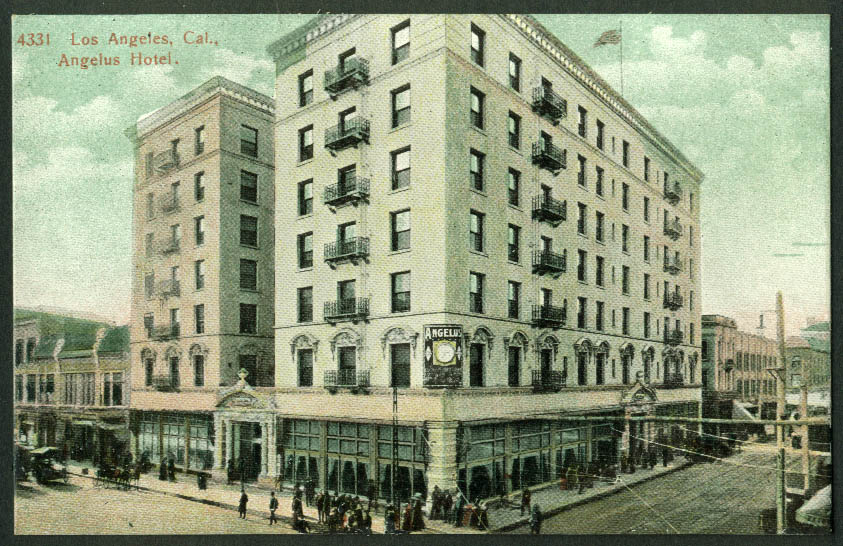 The Angelus Hotel at Los Angeles CA postcard 1900s