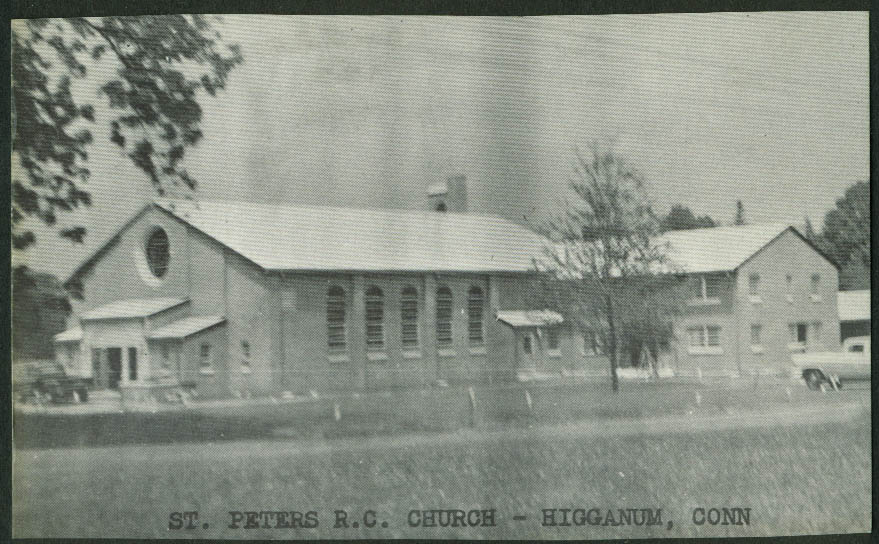 St Peter's Roman Catholic Church Higganum CT postcard 1950s