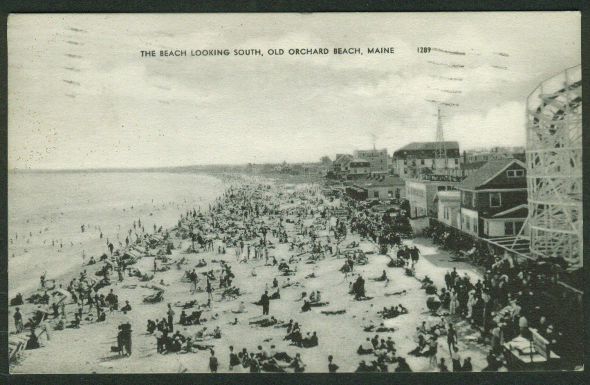 Old Orchard Beach ME Looking South postcard 1938