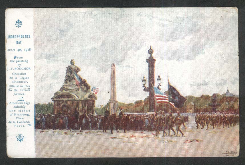 Independence Day July 4th 1918 Bouchor American Red Cross postcard ...