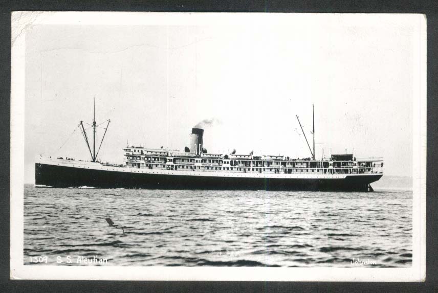 SS Aleutian passenger ship RPPC postcard 1954