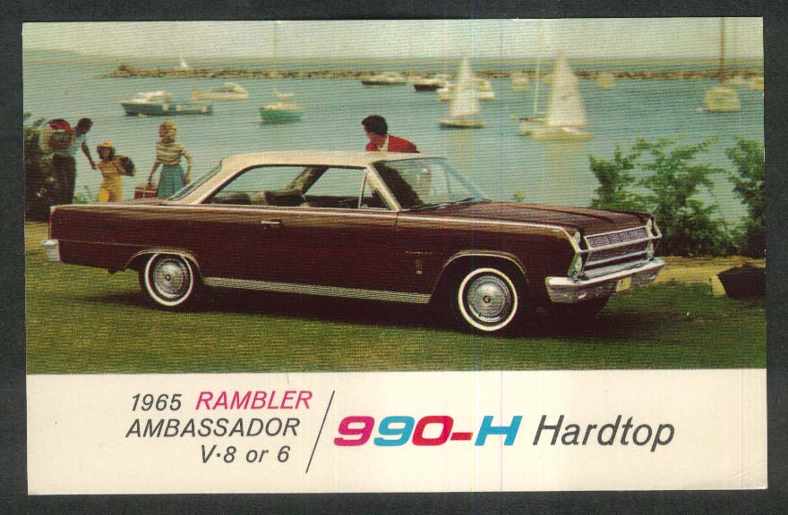 1965 Rambler Ambassador V8 990-H Hardtop postcard